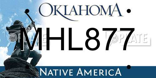 MHL877 Oklahoma License Plate