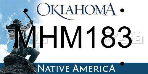 MHM183 Oklahoma License Plate