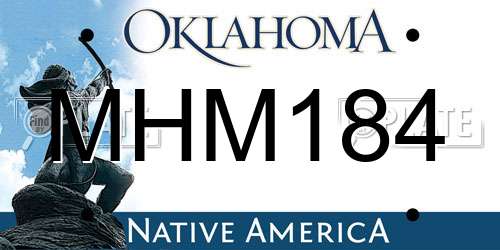 MHM184 Oklahoma License Plate
