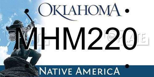 MHM220 Oklahoma License Plate