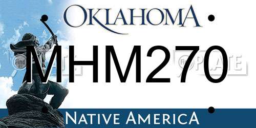 MHM270 Oklahoma License Plate