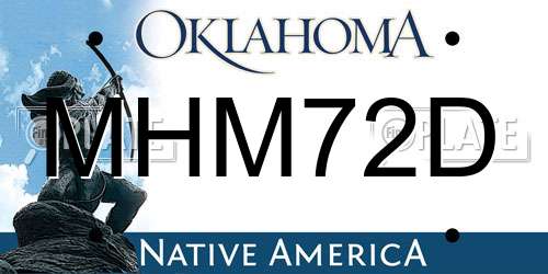 MHM72D Oklahoma License Plate