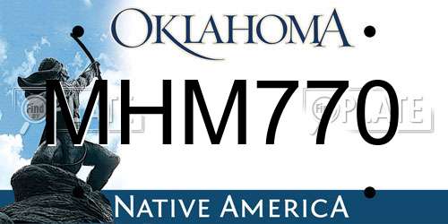 MHM770 Oklahoma License Plate
