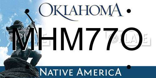 MHM77O Oklahoma License Plate