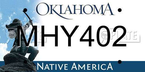 MHY402 Oklahoma License Plate