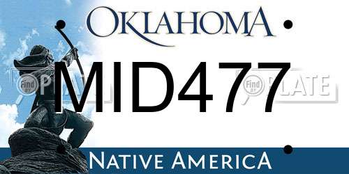 MID477 Oklahoma License Plate