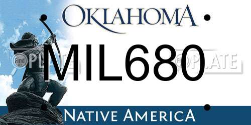 MIL680 Oklahoma License Plate