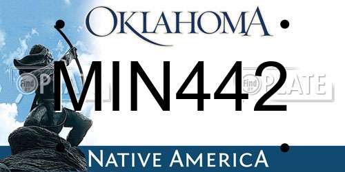 MIN442 Oklahoma License Plate