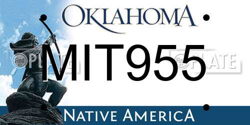 MIT955 Oklahoma License Plate