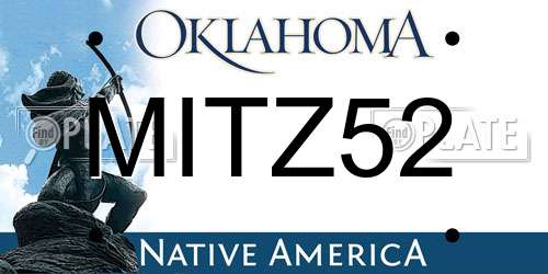 MITZ52 Oklahoma License Plate