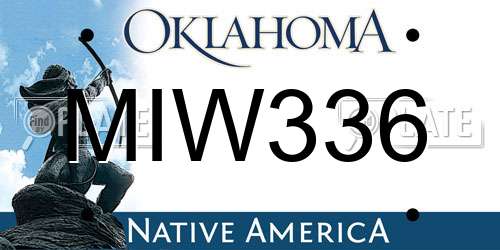 MIW336 Oklahoma License Plate