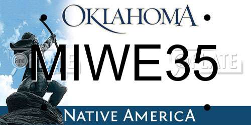 MIWE35 Oklahoma License Plate