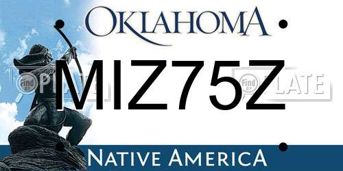 MIZ75Z Oklahoma License Plate