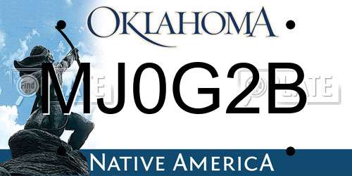 MJ0G2B Oklahoma License Plate
