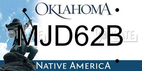 MJD62B Oklahoma License Plate