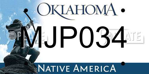 MJP034 Oklahoma License Plate