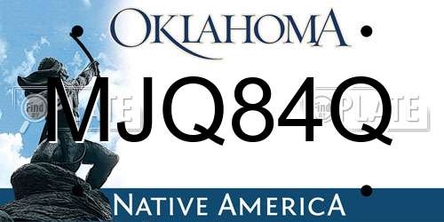 MJQ84Q Oklahoma License Plate