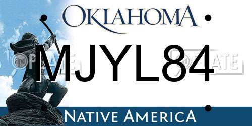 MJYL84 Oklahoma License Plate
