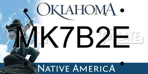 MK7B2E Oklahoma License Plate