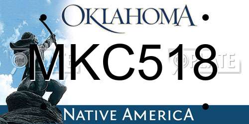 MKC518 Oklahoma License Plate