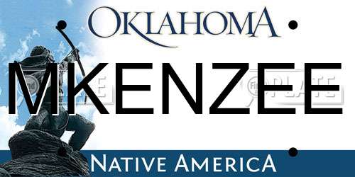 MKENZEE Oklahoma License Plate