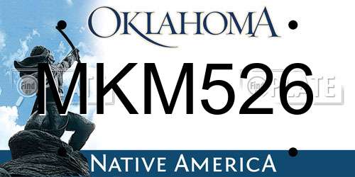 MKM526 Oklahoma License Plate