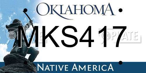 MKS417 Oklahoma License Plate