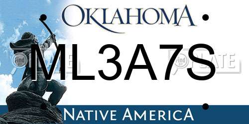ML3A7S Oklahoma License Plate