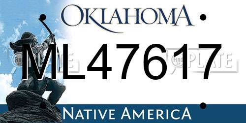 ML47617 Oklahoma License Plate