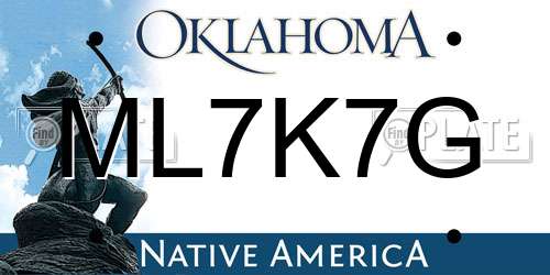 ML7K7G Oklahoma License Plate