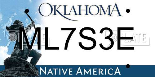 ML7S3E Oklahoma License Plate
