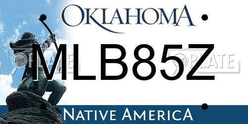 MLB85Z Oklahoma License Plate