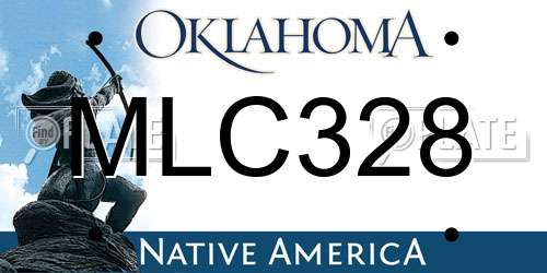 MLC328 Oklahoma License Plate