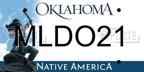 MLDO21 Oklahoma License Plate