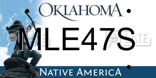MLE47S Oklahoma License Plate