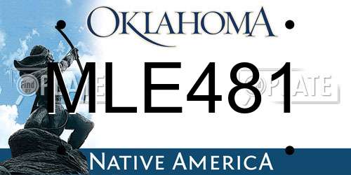 MLE481 Oklahoma License Plate