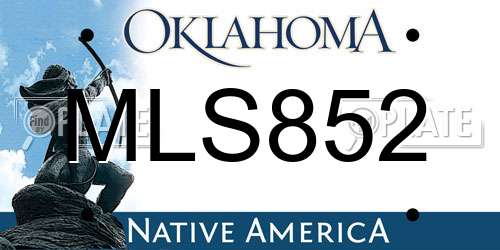MLS852 Oklahoma License Plate