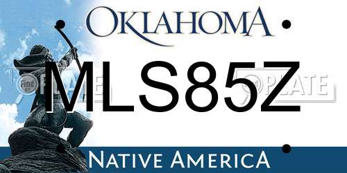 MLS85Z Oklahoma License Plate