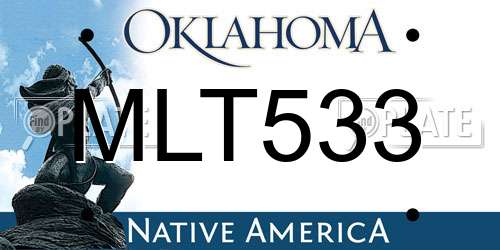 MLT533 Oklahoma License Plate
