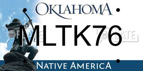 MLTK76 Oklahoma License Plate