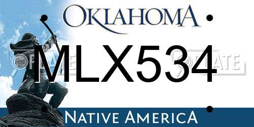 MLX534 Oklahoma License Plate