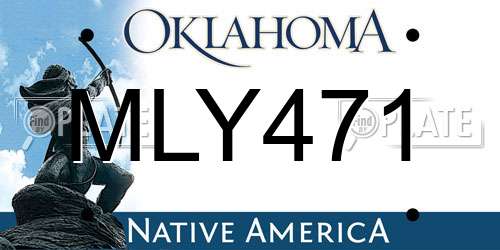 MLY471 Oklahoma License Plate