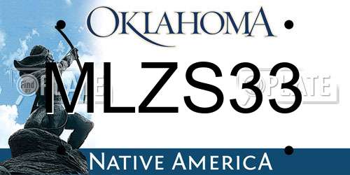 MLZS33 Oklahoma License Plate