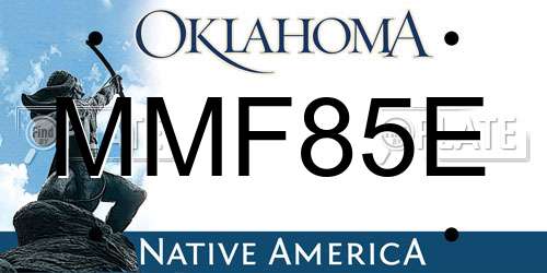 MMF85E Oklahoma License Plate