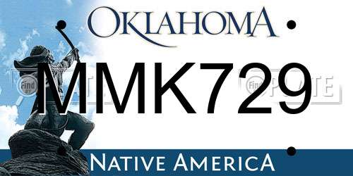 MMK729 Oklahoma License Plate