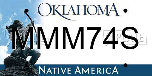 MMM74S Oklahoma License Plate