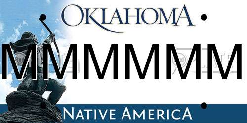 MMMMMM Oklahoma License Plate