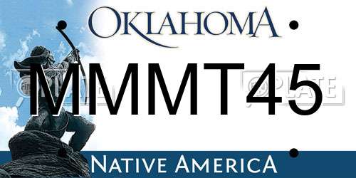 MMMT45 Oklahoma License Plate