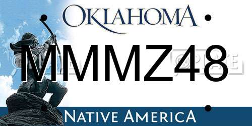 MMMZ48 Oklahoma License Plate
