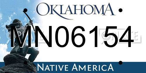 MN06154 Oklahoma License Plate